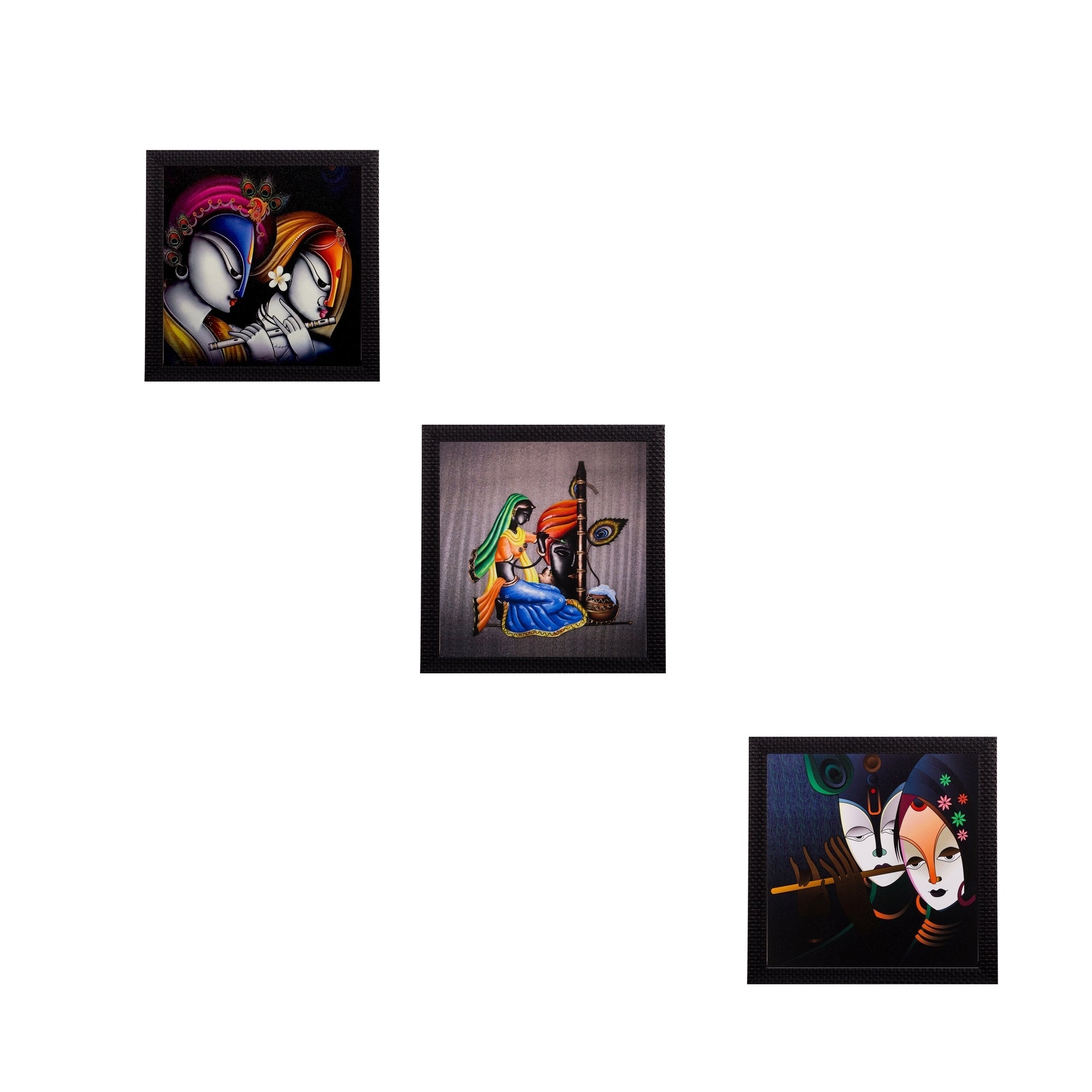 Set of 3 Satin Matt Textured Art Painting Kafalo