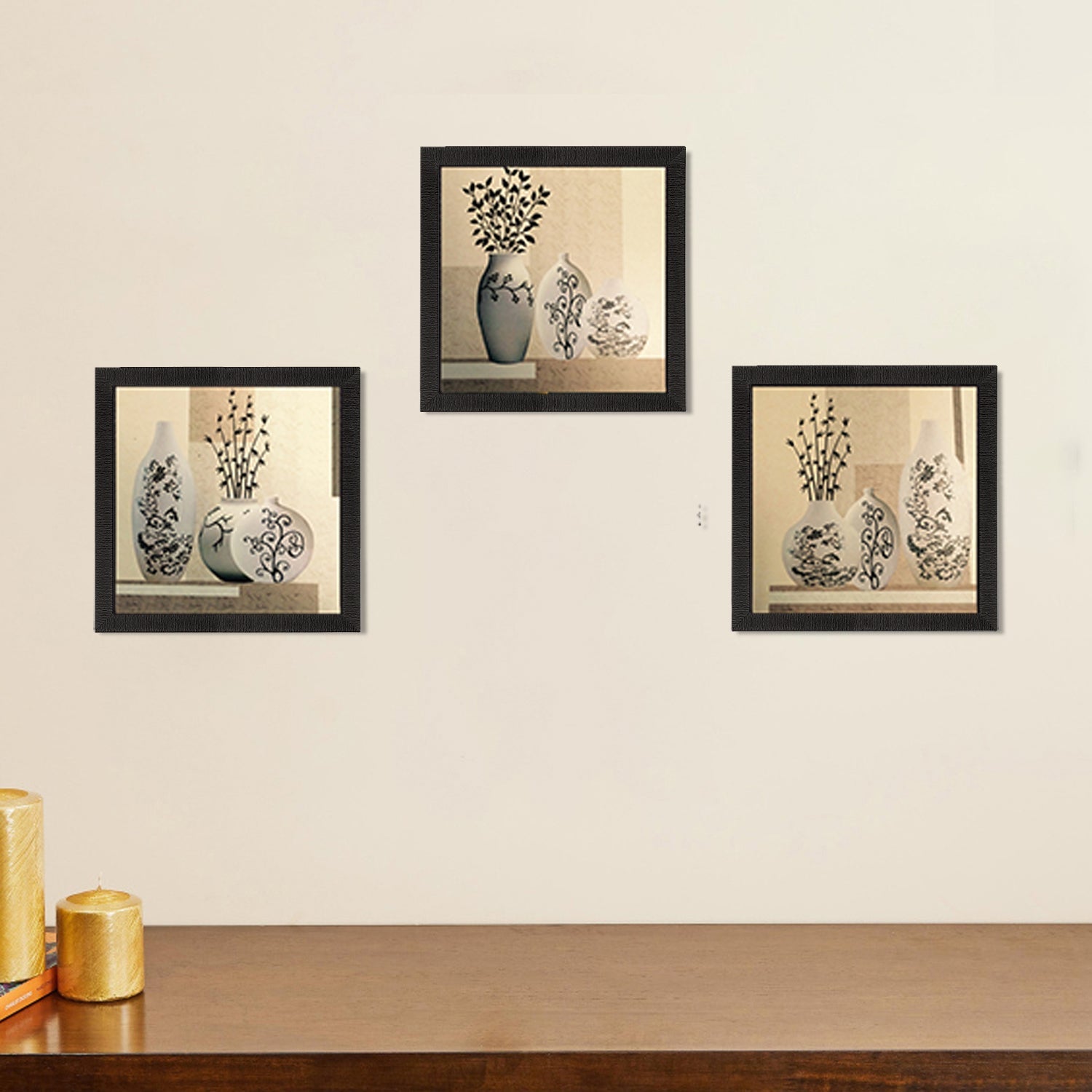 Set of 3 Satin Matt Textured Art Painting Kafalo