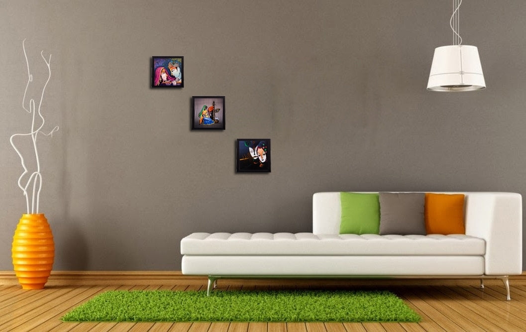 Set of 3 Satin Matt Textured Art Painting Kafalo