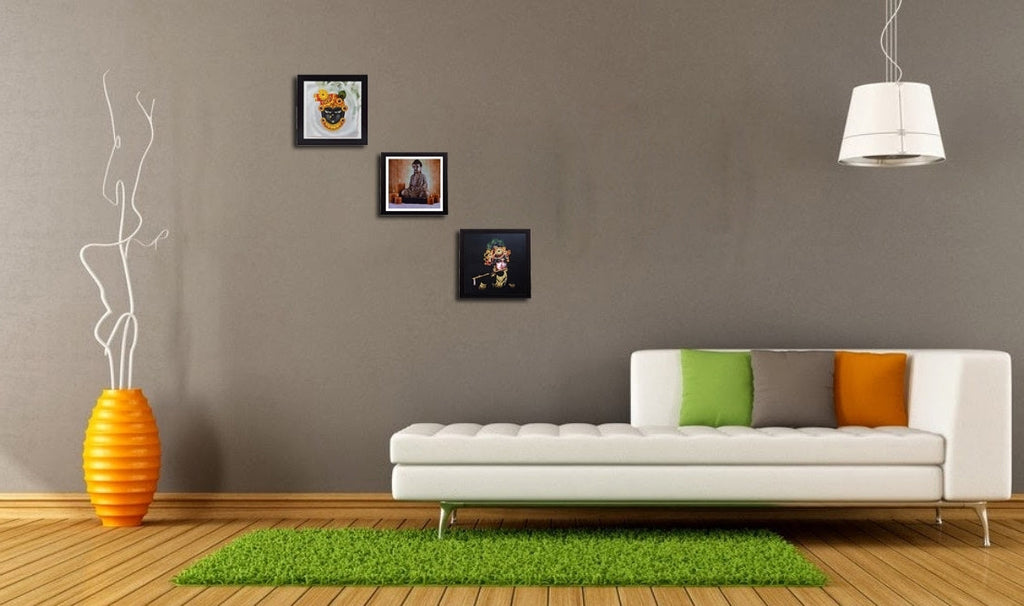 Set of 3 Satin Matt Textured Art Painting Kafalo