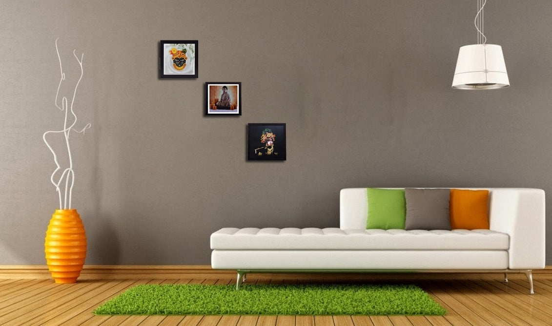 Set of 3 Satin Matt Textured Art Painting Kafalo