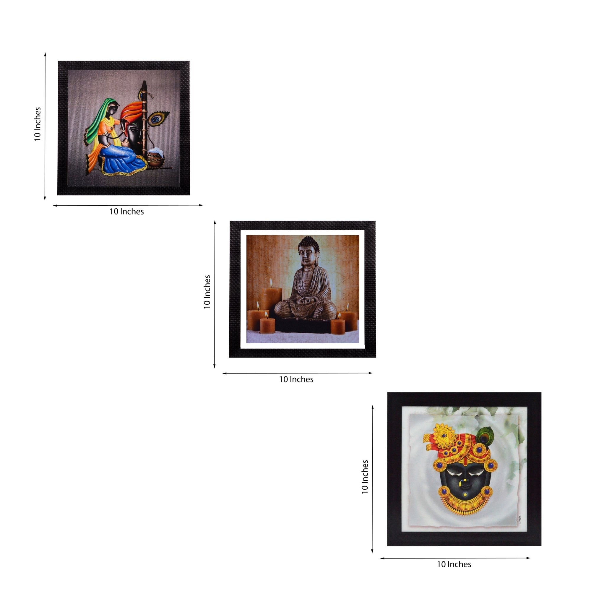 Set of 3 Satin Matt Textured Art Painting Kafalo