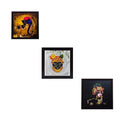 Set of 3 Religious Satin Matt Textured UV Art Painting Kafalo