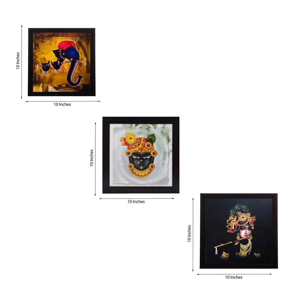 Set of 3 Religious Satin Matt Textured UV Art Painting Kafalo