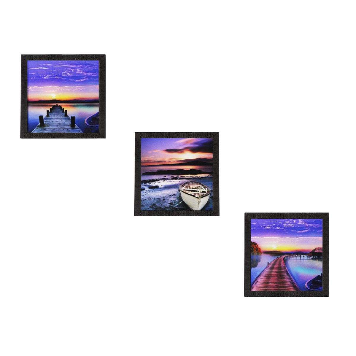 Set of 3 Satin Matt Textured Art Painting Kafalo