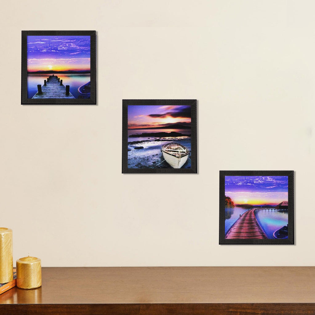 Set of 3 Satin Matt Textured Art Painting Kafalo