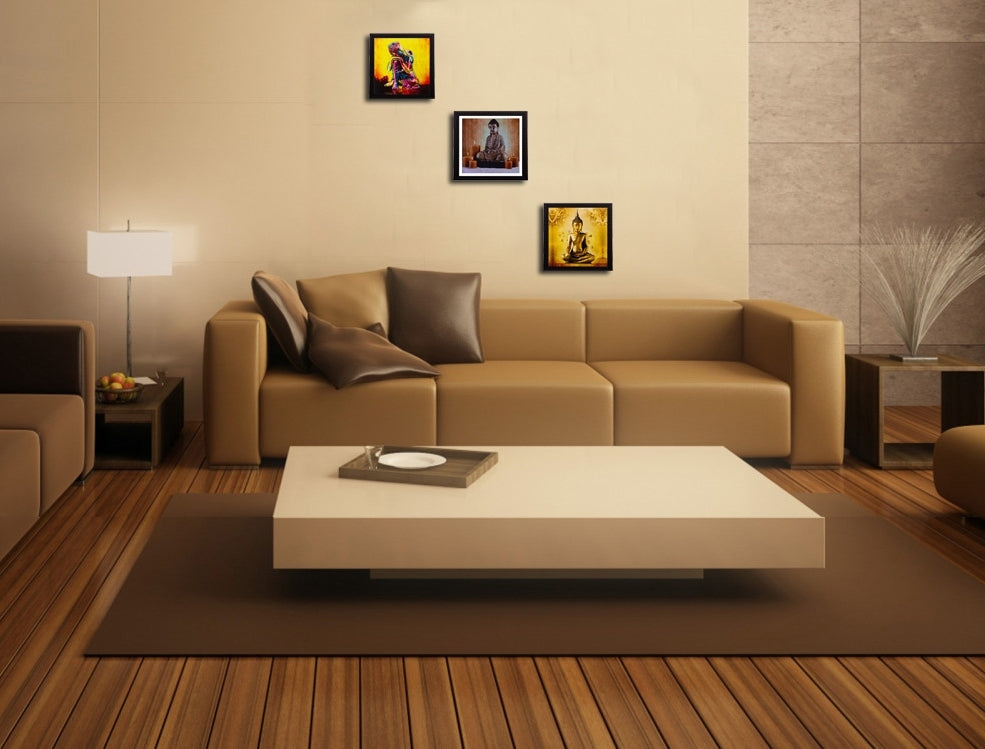 Set of 3 Satin Matt Textured Art Painting Kafalo