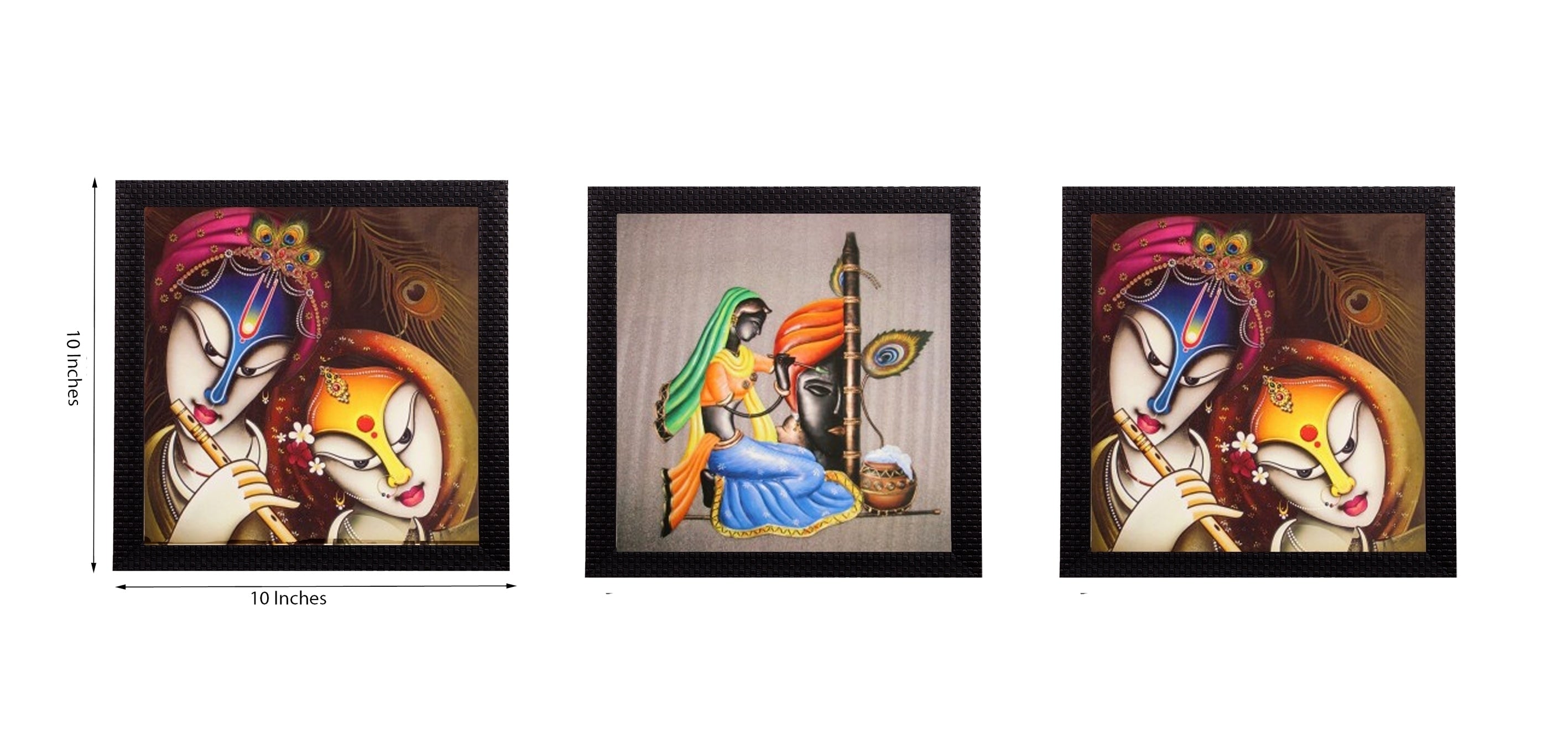 Set of 3 Religious Satin Matt Textured UV Art Painting Kafalo