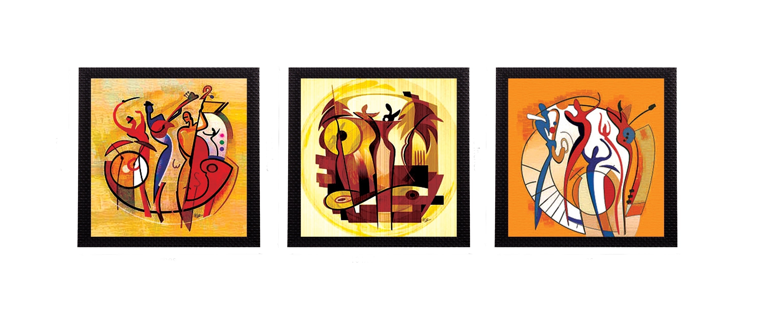 Set Of 3 Abstract Design Satin Matt Texture UV Art Painting Kafalo