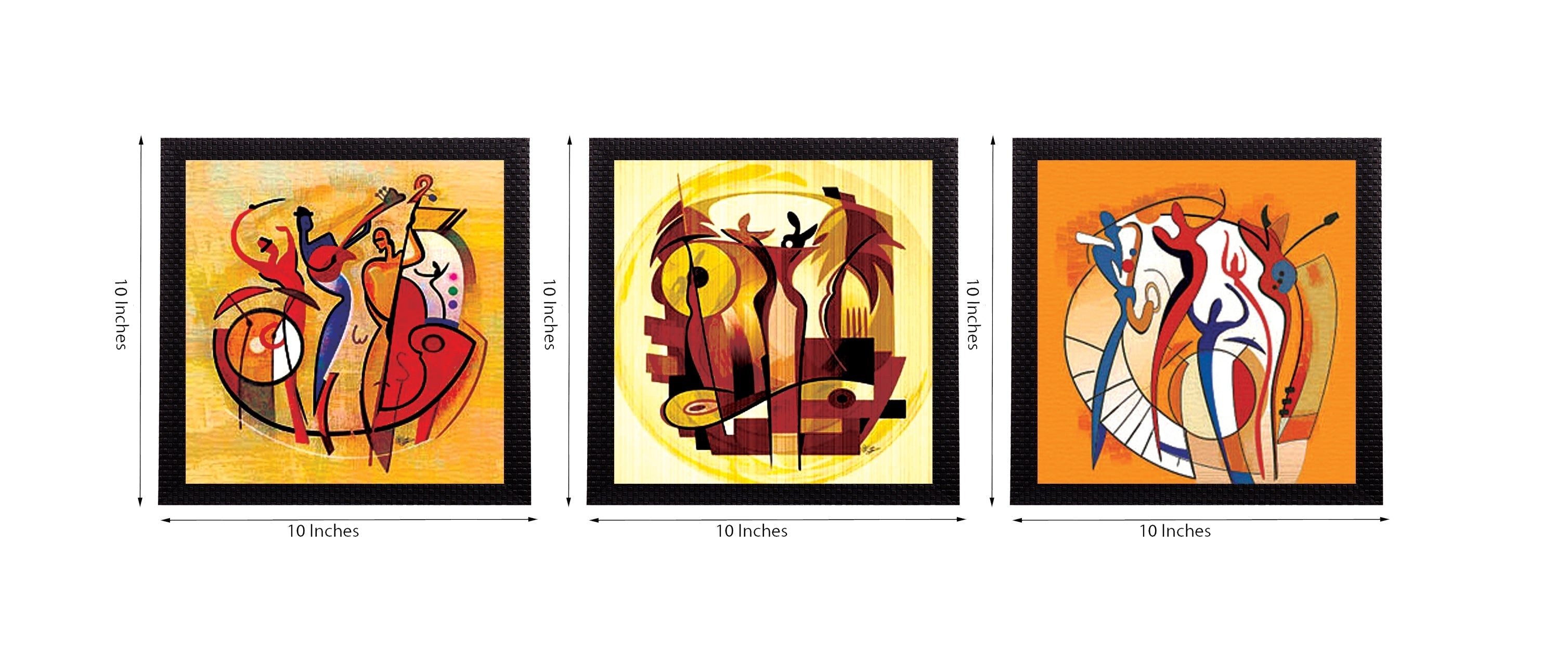 Set Of 3 Abstract Design Satin Matt Texture UV Art Painting Kafalo