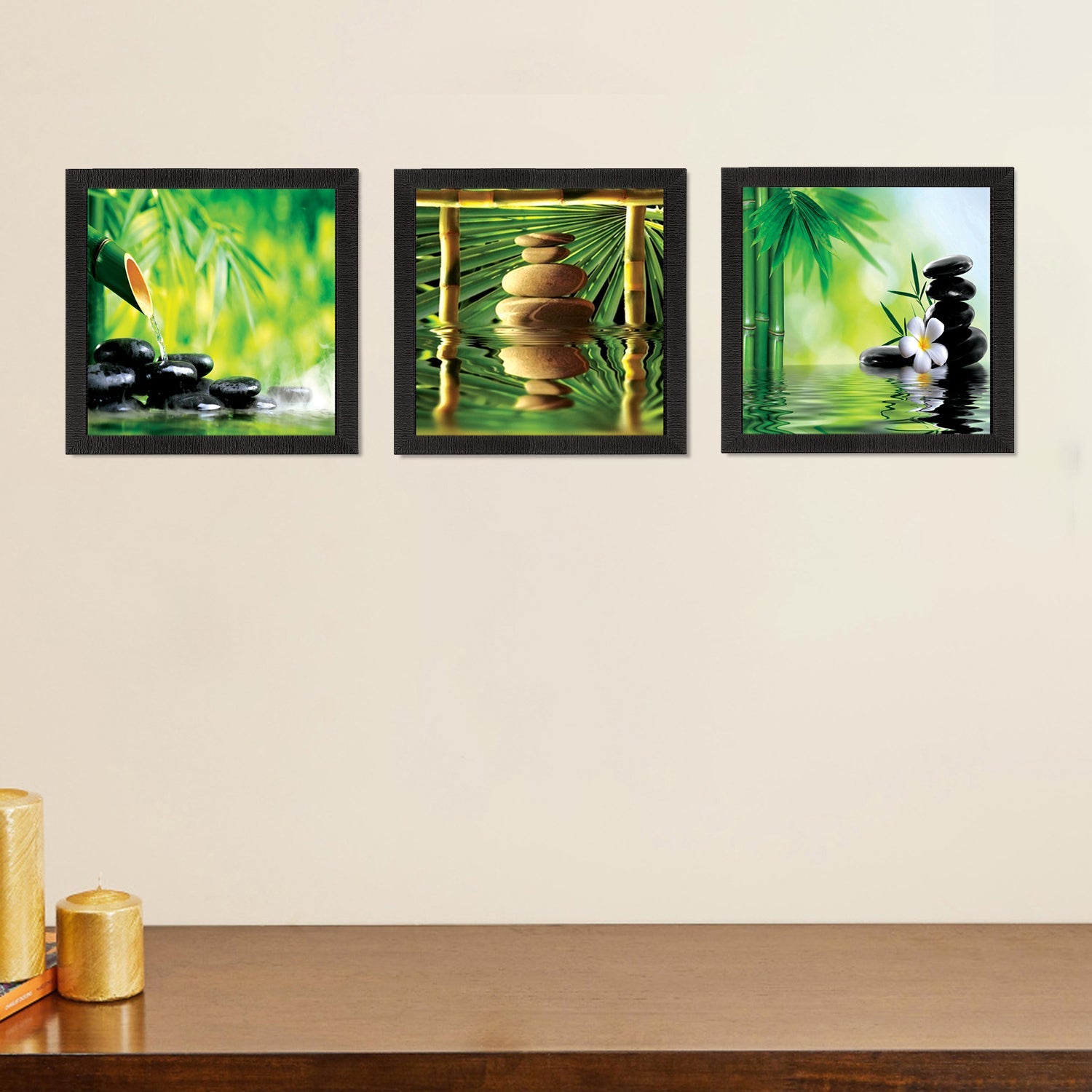 Set Of 3 Stones and Owner Satin Matt Texture UV Art Painting Kafalo