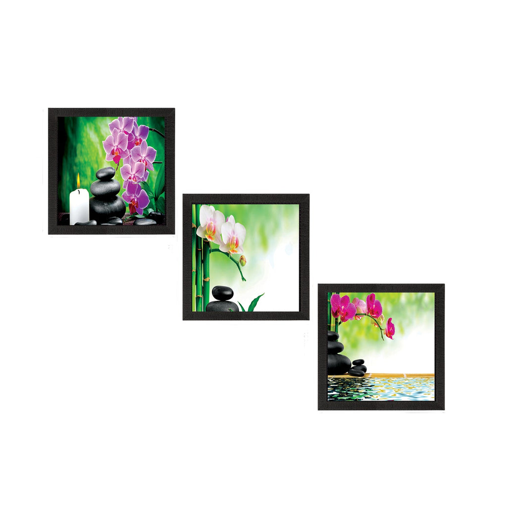 Set Of 3 Colorful Floral Satin Matt Texture UV Art Painting Kafalo