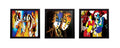 Set Of 3 Colorful Radha and Krishna Satin Matt Texture UV Art Painting Kafalo