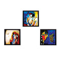 Set Of 3 Radha Krishna Satin Matt Texture UV Art Painting Kafalo
