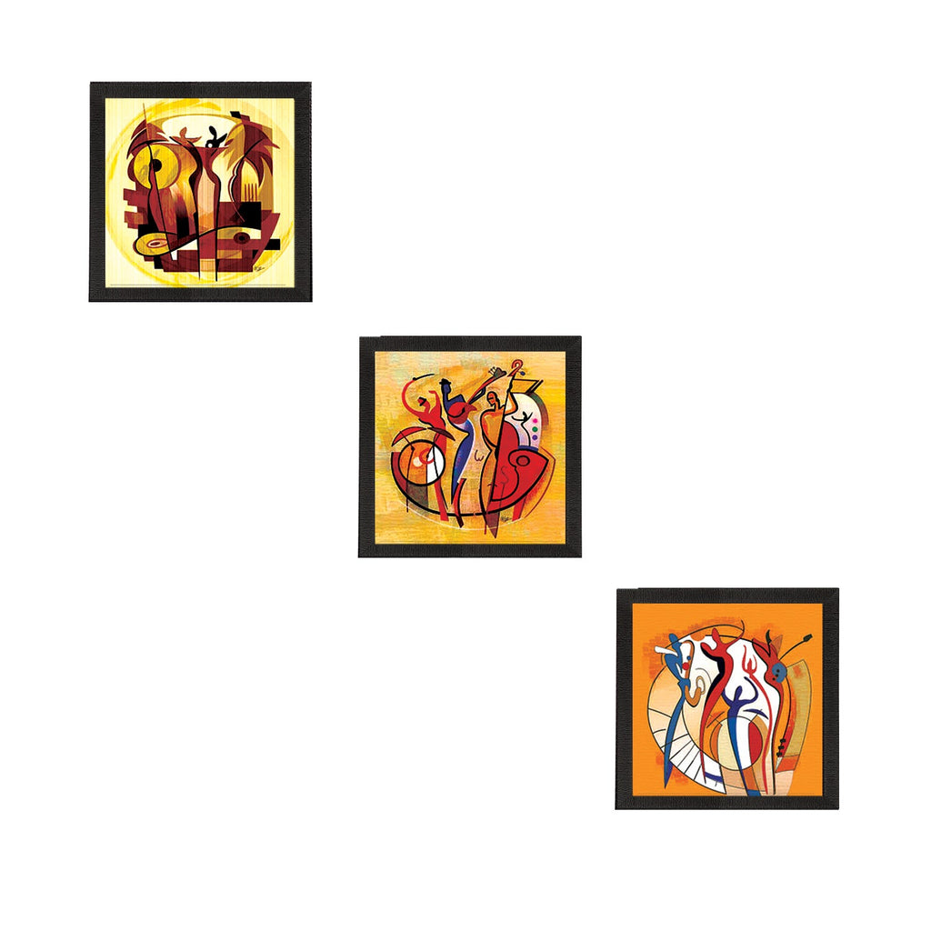 Set Of 3 Abstract Figures Satin Matt Texture UV Art Painting Kafalo