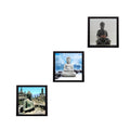 Set Of 3 Meditating Buddha Satin Matt Texture UV Art Painting Kafalo
