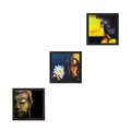 Set Of 3 Meditating Buddha Satin Matt Texture UV Art Painting Kafalo