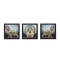 Set Of 3 Buddha and Elephant Satin Matt Texture UV Art Painting Kafalo