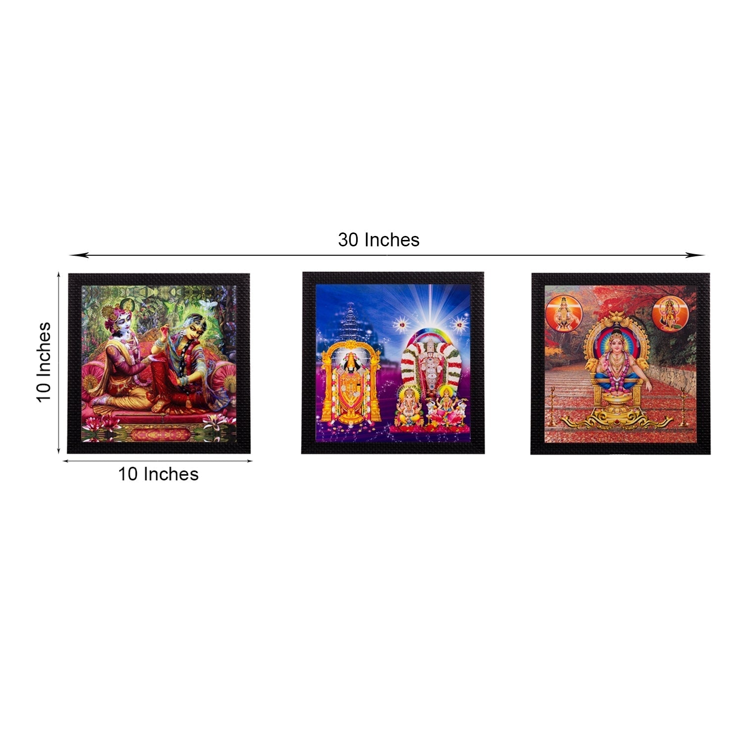 Set Of 3 Religious Satin Matt Texture UV Art Painting Kafalo
