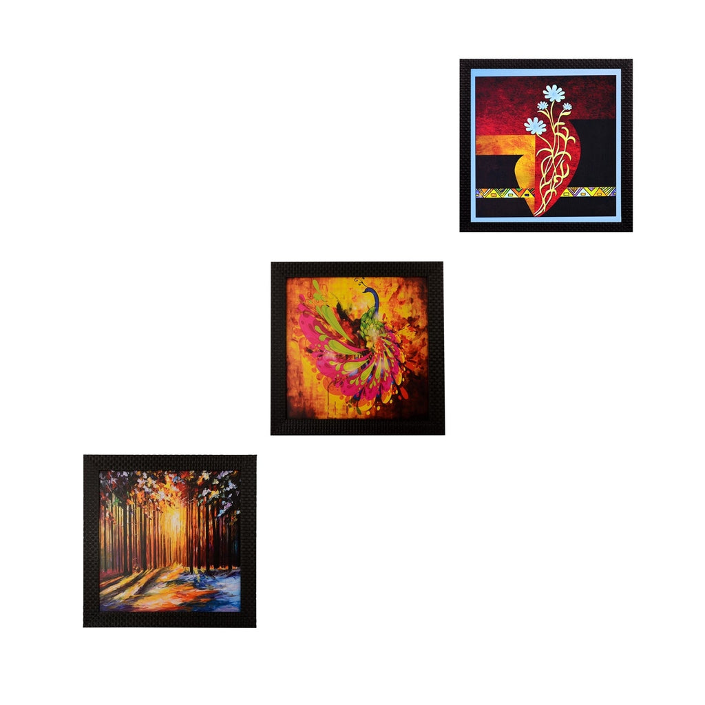 Set Of 3 Abstract Designs Satin Matt Texture UV Art Painting Kafalo