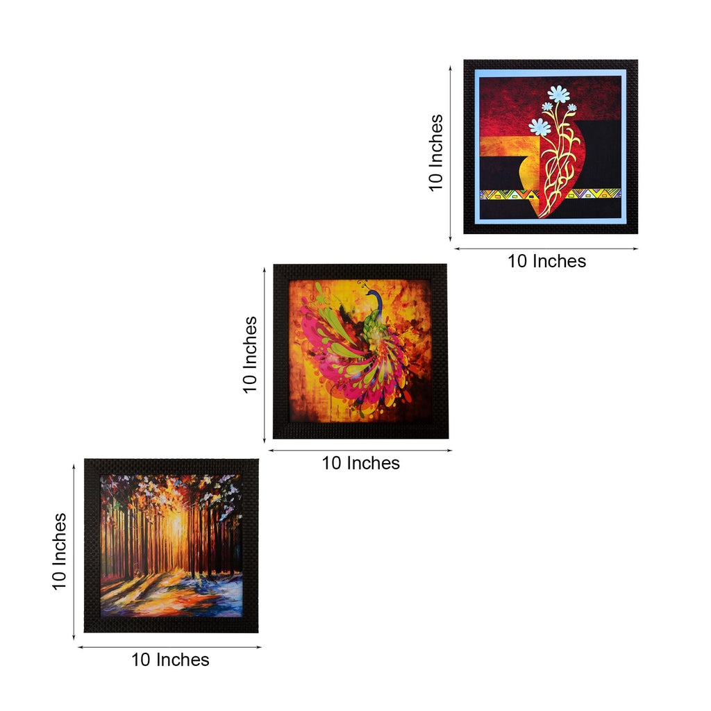 Set Of 3 Abstract Designs Satin Matt Texture UV Art Painting Kafalo