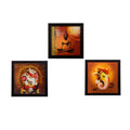 Set Of 3 Lord Ganesha & Buddha Satin Matt Texture UV Art Painting Kafalo