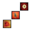 Set Of 3 Om, Krishna and Ganesha Satin Matt Texture UV Art Painting Kafalo