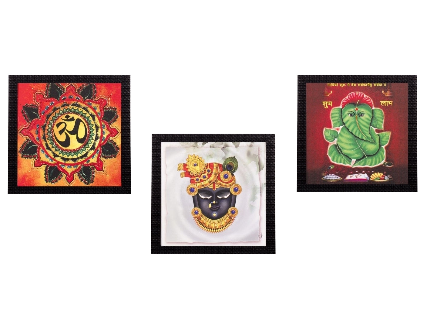 Set Of 3 Krishna Satin Matt Texture UV Art Painting Kafalo