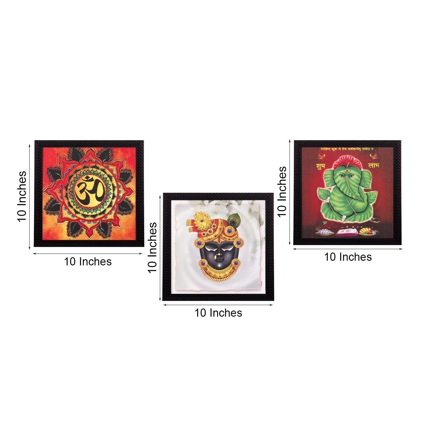 Set Of 3 Krishna Satin Matt Texture UV Art Painting Kafalo