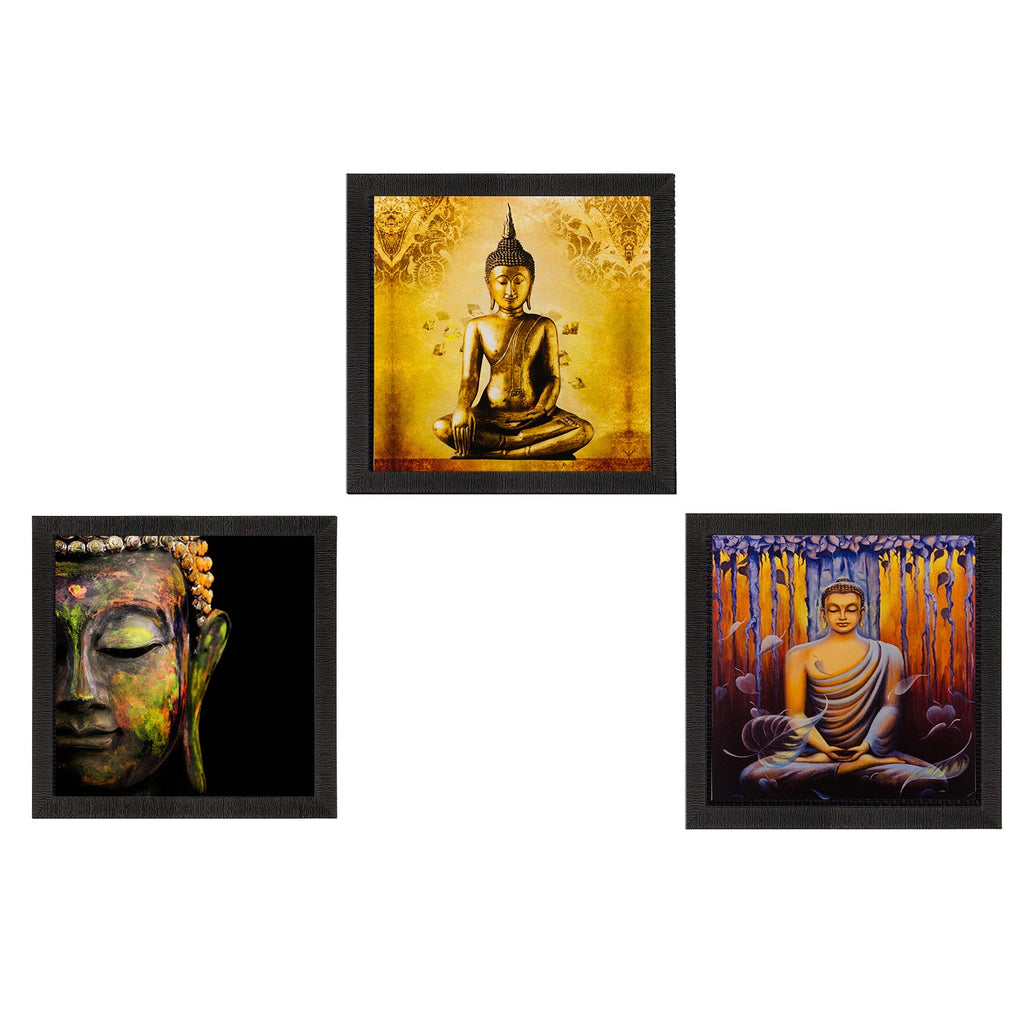 Set Of 3 Lord Buddha Paper Painting Kafalo