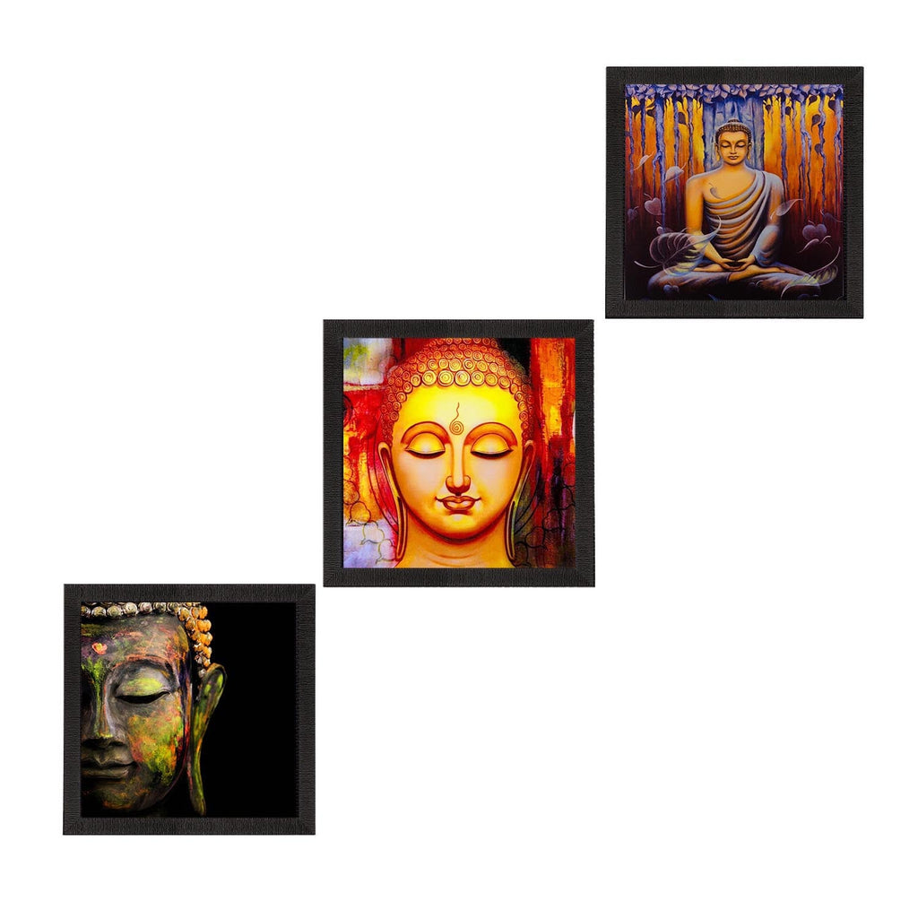 Set Of 3 Lord Buddha Paper Painting Kafalo