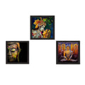 Set Of 3 Radha Krishna and Lord Buddha Paper Painting Kafalo