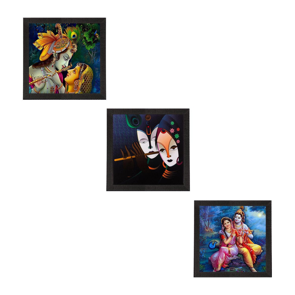 Set Of 3 Radha Krishna Paper Painting Kafalo