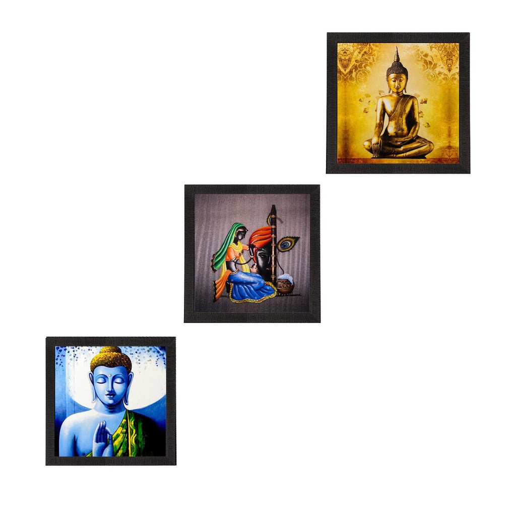 Set Of 3 Lord Buddha Paper Painting Kafalo