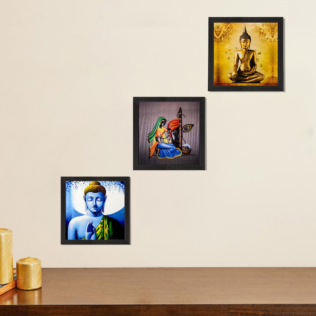 Set Of 3 Lord Buddha Paper Painting Kafalo