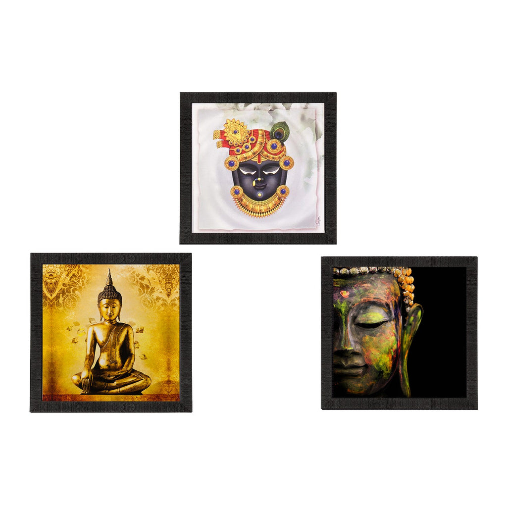 Set Of 3 Lord Buddha Paper Painting Kafalo