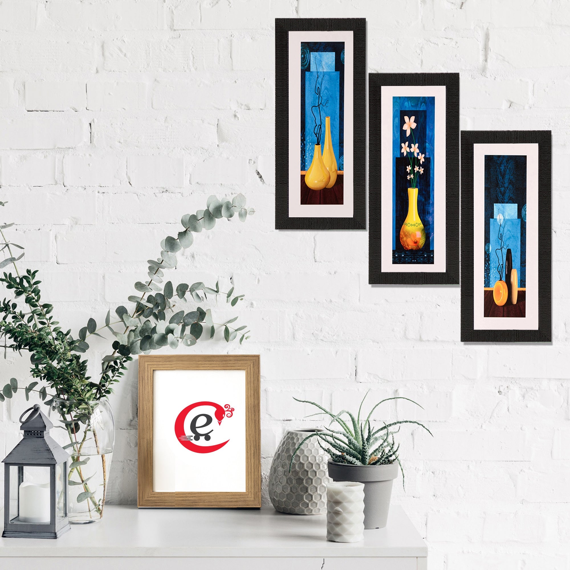 Set of 3 Satin Matt Textured Art Painting Kafalo