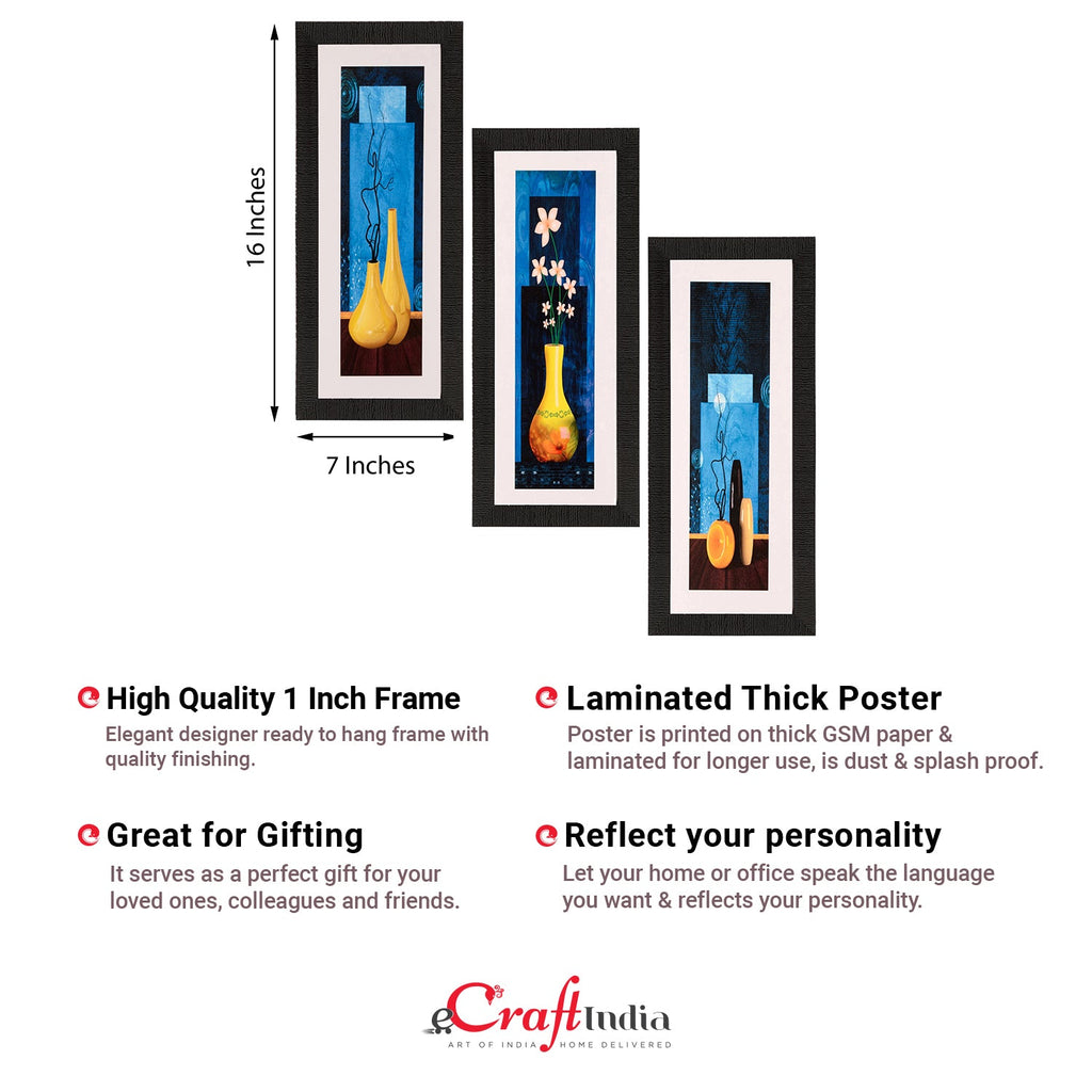Set of 3 Satin Matt Textured Art Painting Kafalo