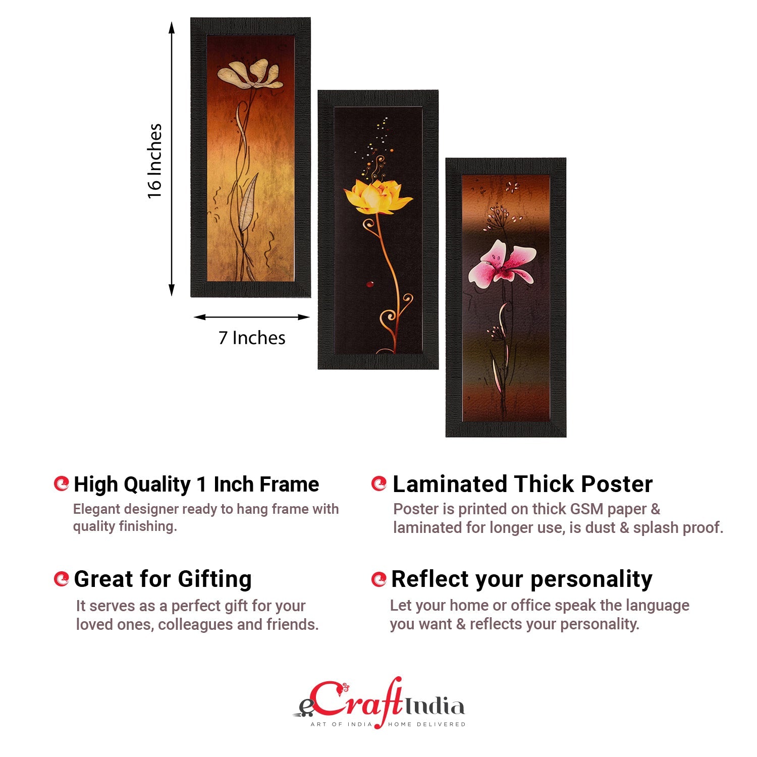 Set of 3 Satin Matt Textured Art Painting Kafalo