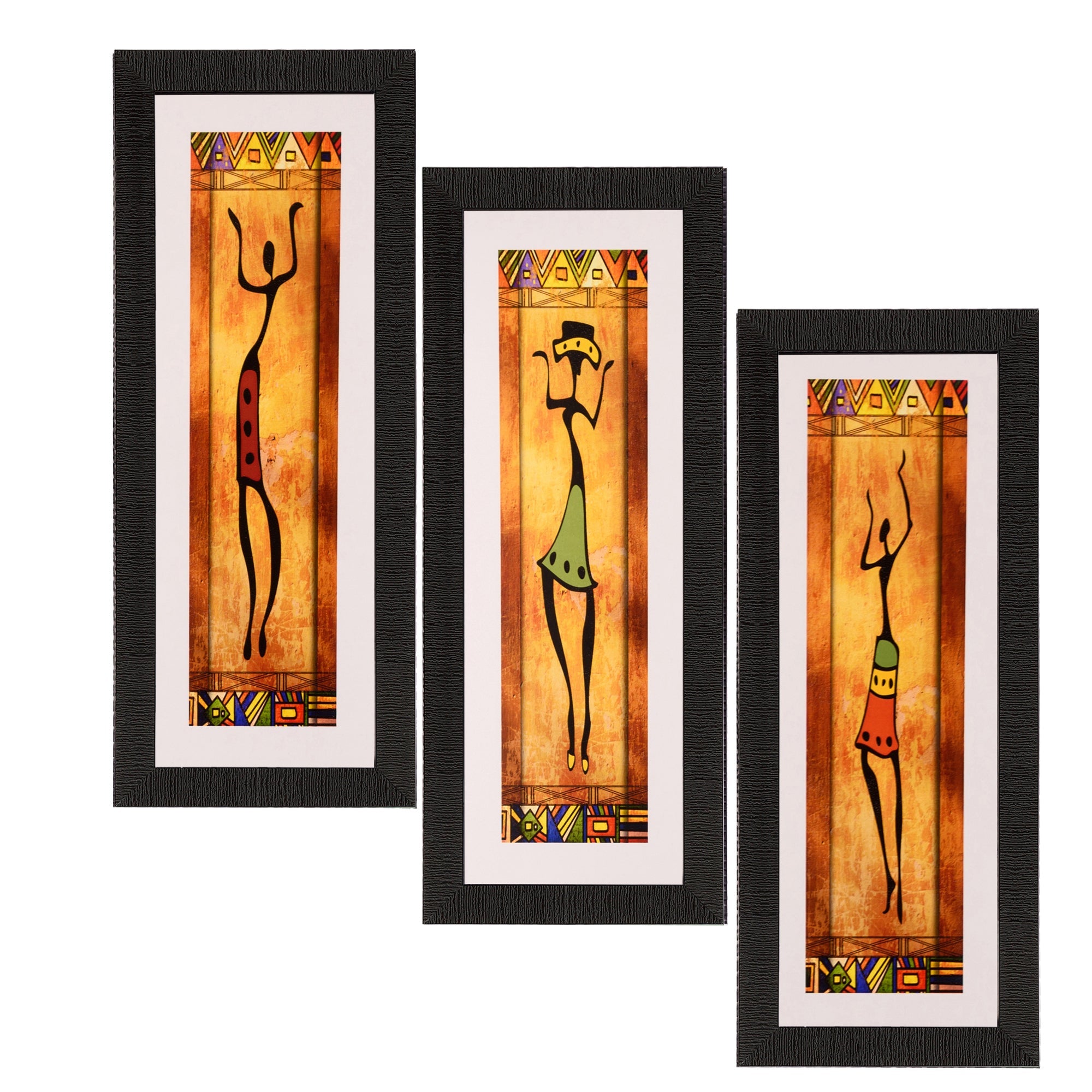 Set of 3 Satin Matt Textured Art Painting Kafalo