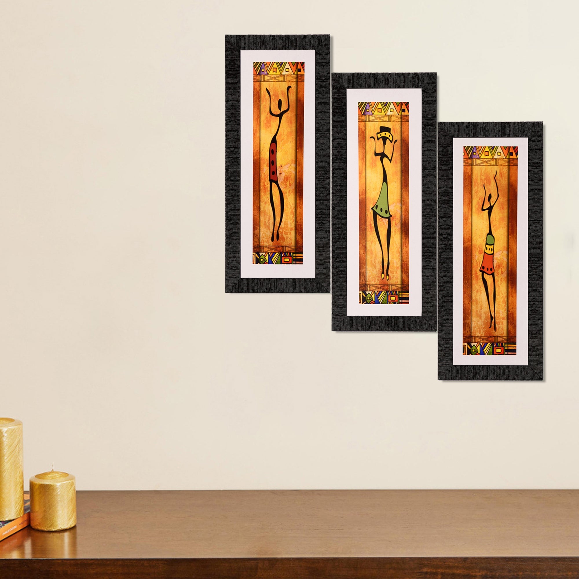 Set of 3 Satin Matt Textured Art Painting Kafalo