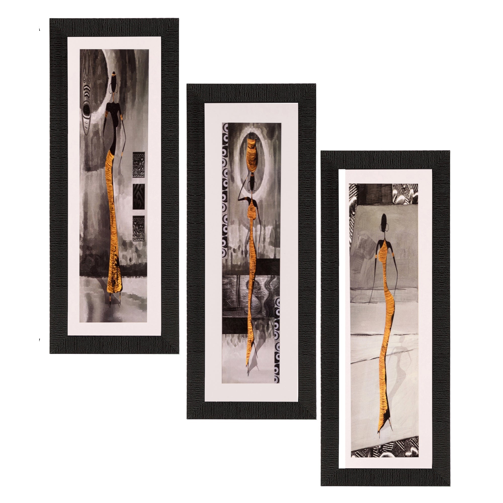 Set of 3 Satin Matt Textured Art Painting Kafalo