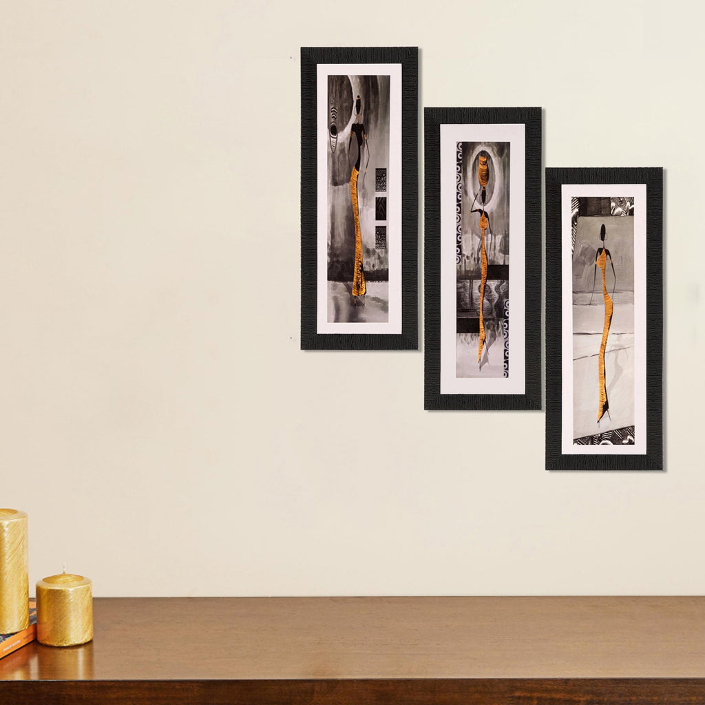 Set of 3 Satin Matt Textured Art Painting Kafalo