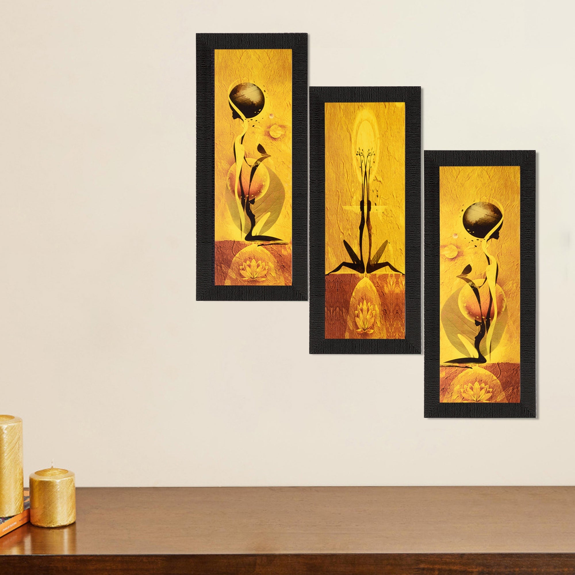 Set of 3 Satin Matt Textured Art Painting Kafalo