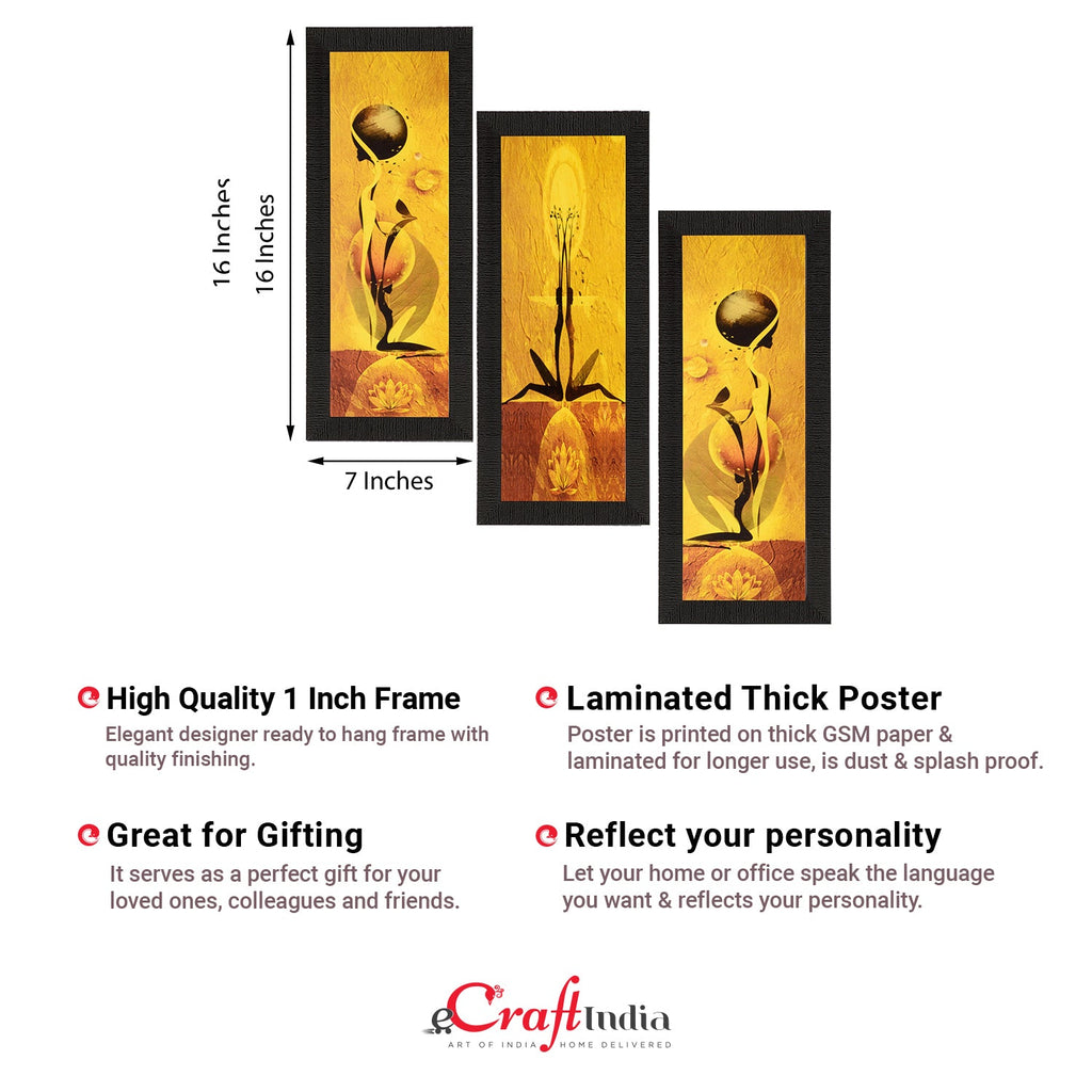 Set of 3 Satin Matt Textured Art Painting Kafalo