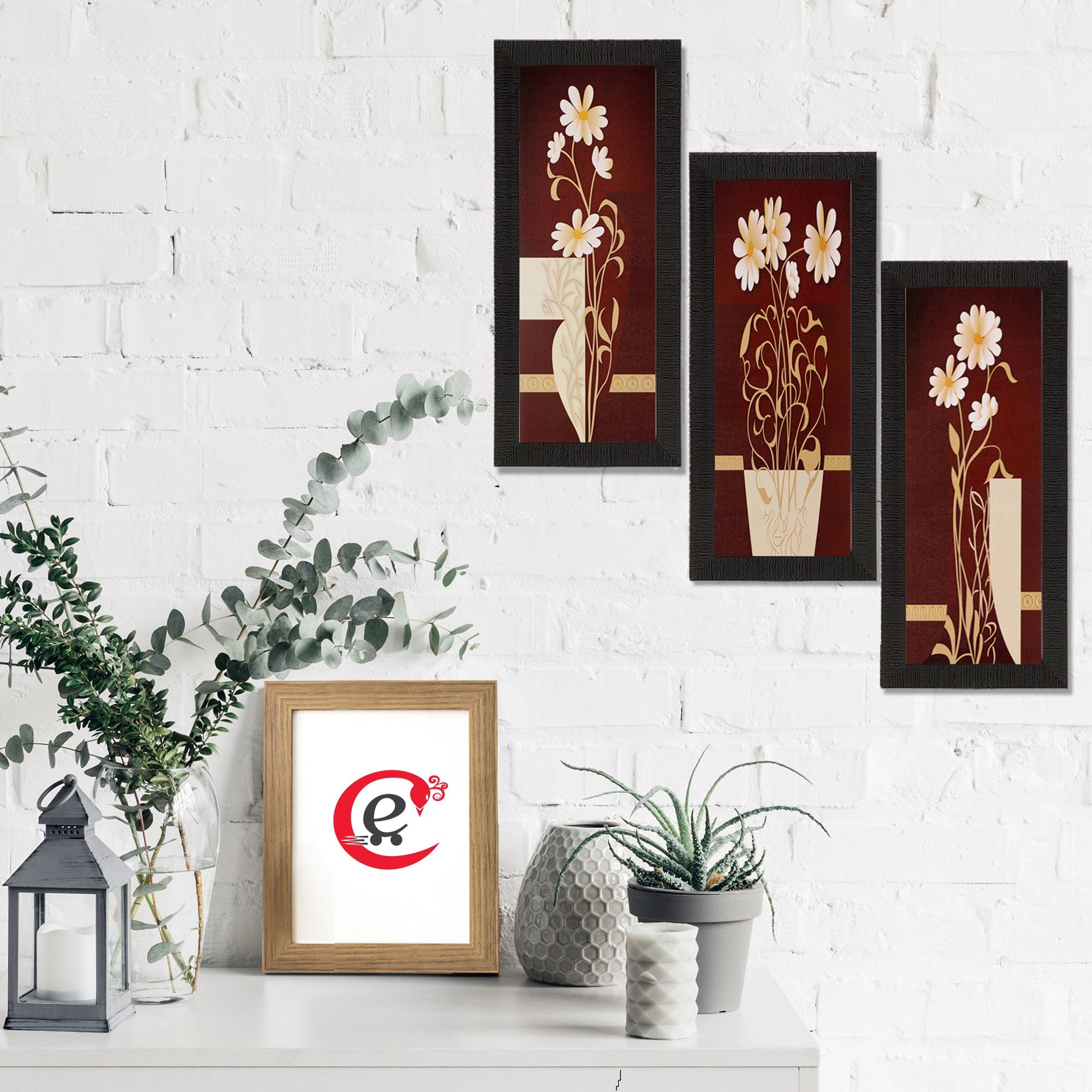 Set of 3 Satin Matt Textured Art Painting Kafalo