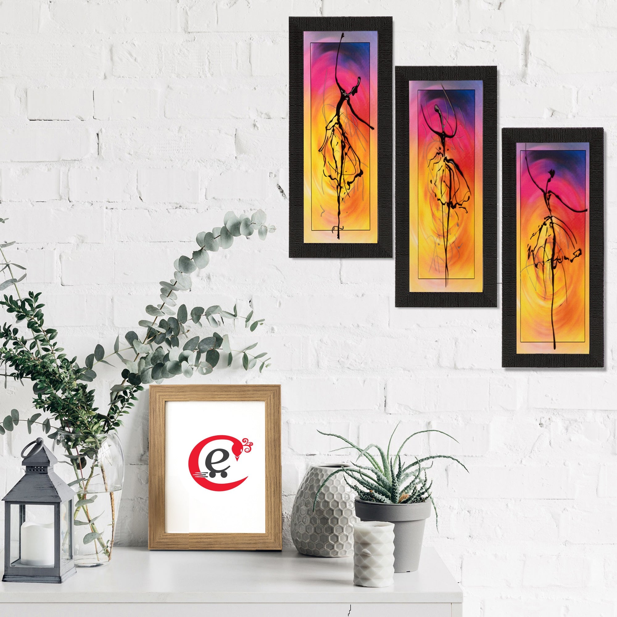 Set of 3 Satin Matt Textured Art Painting Kafalo