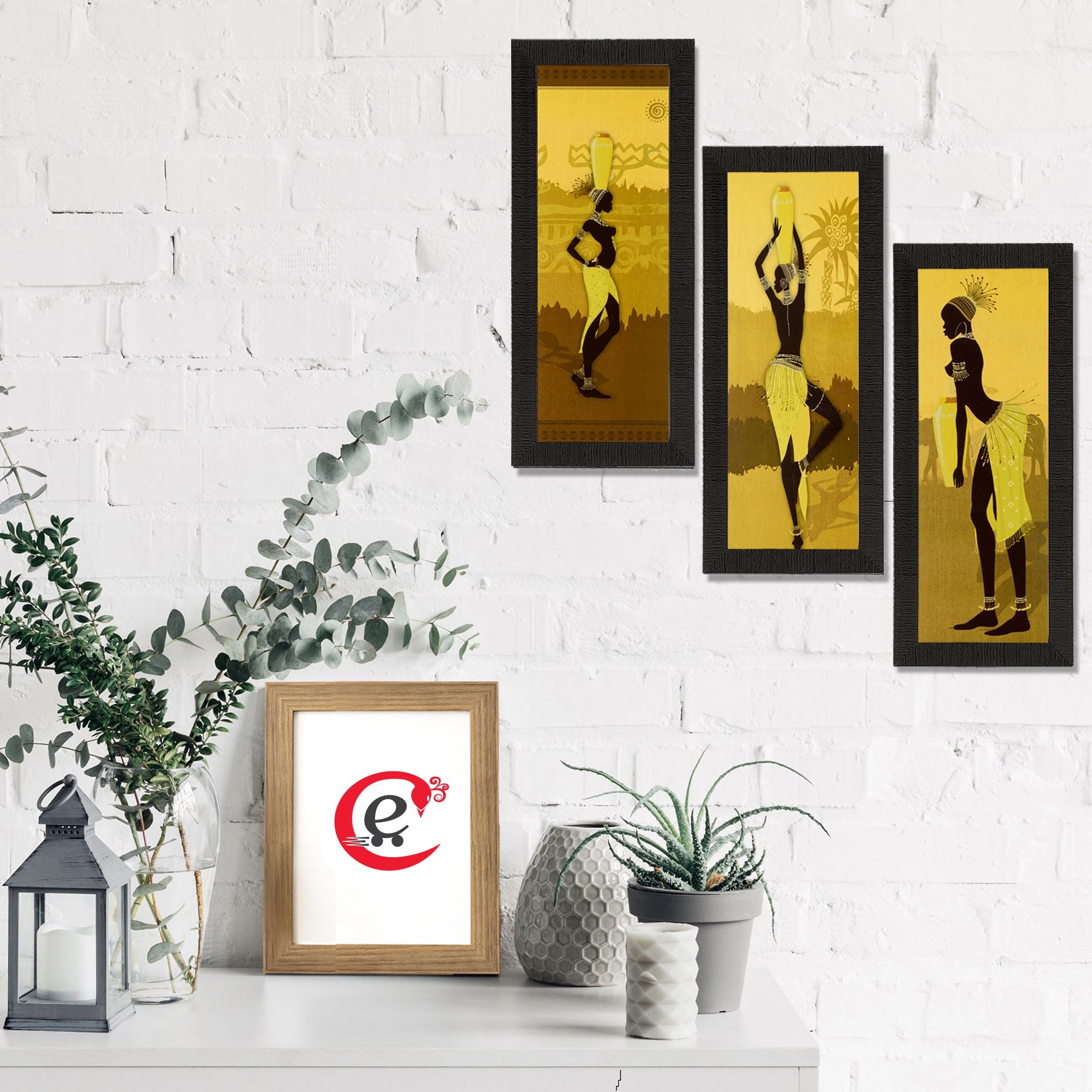 Set of 3 Satin Matt Textured Art Painting Kafalo
