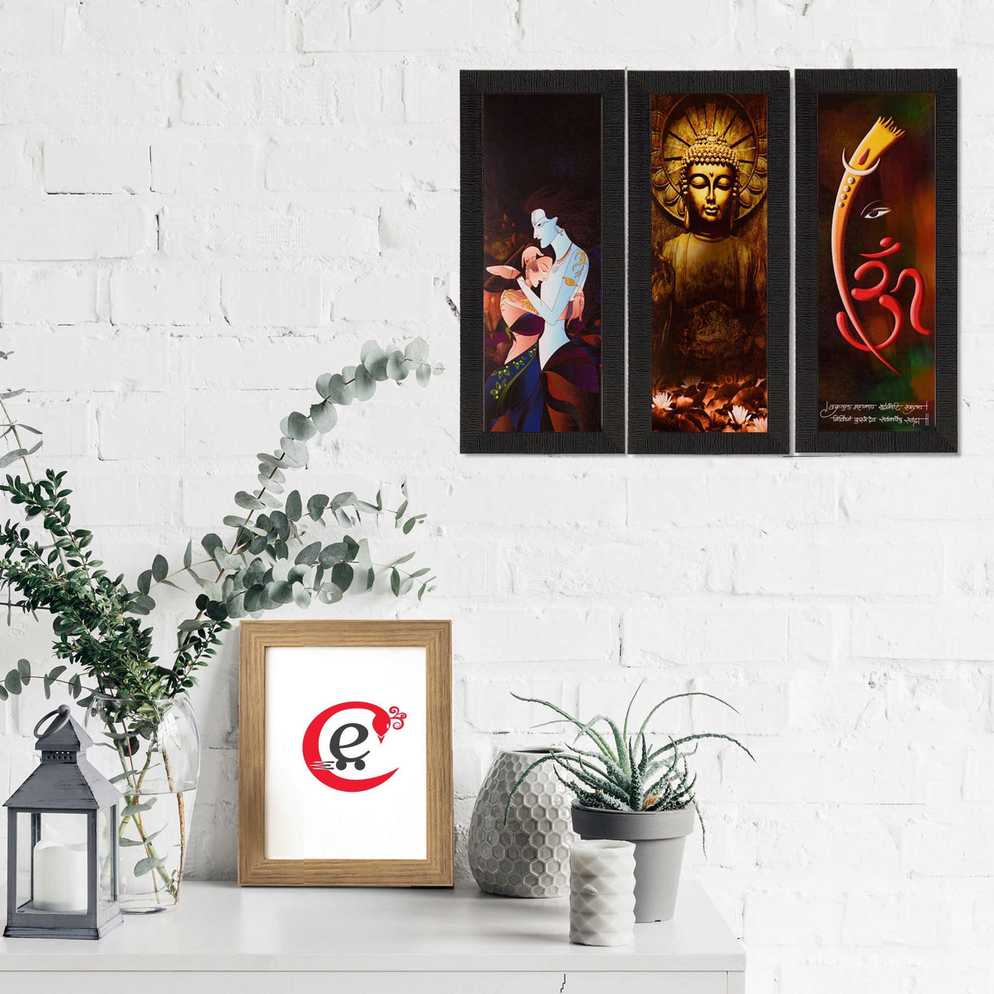 Set of 3 Satin Matt Textured Art Painting Kafalo