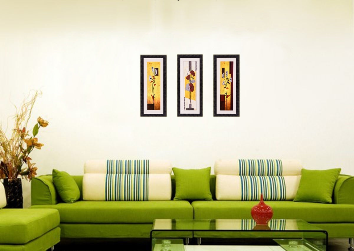 Set of 3 Satin Matt Textured Art Painting Kafalo